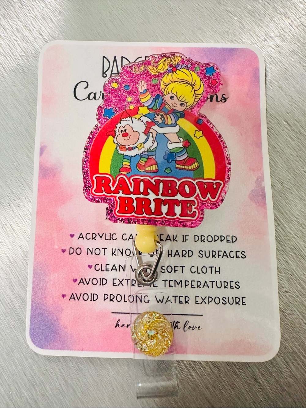 Rainbow Glitter Badge Reel